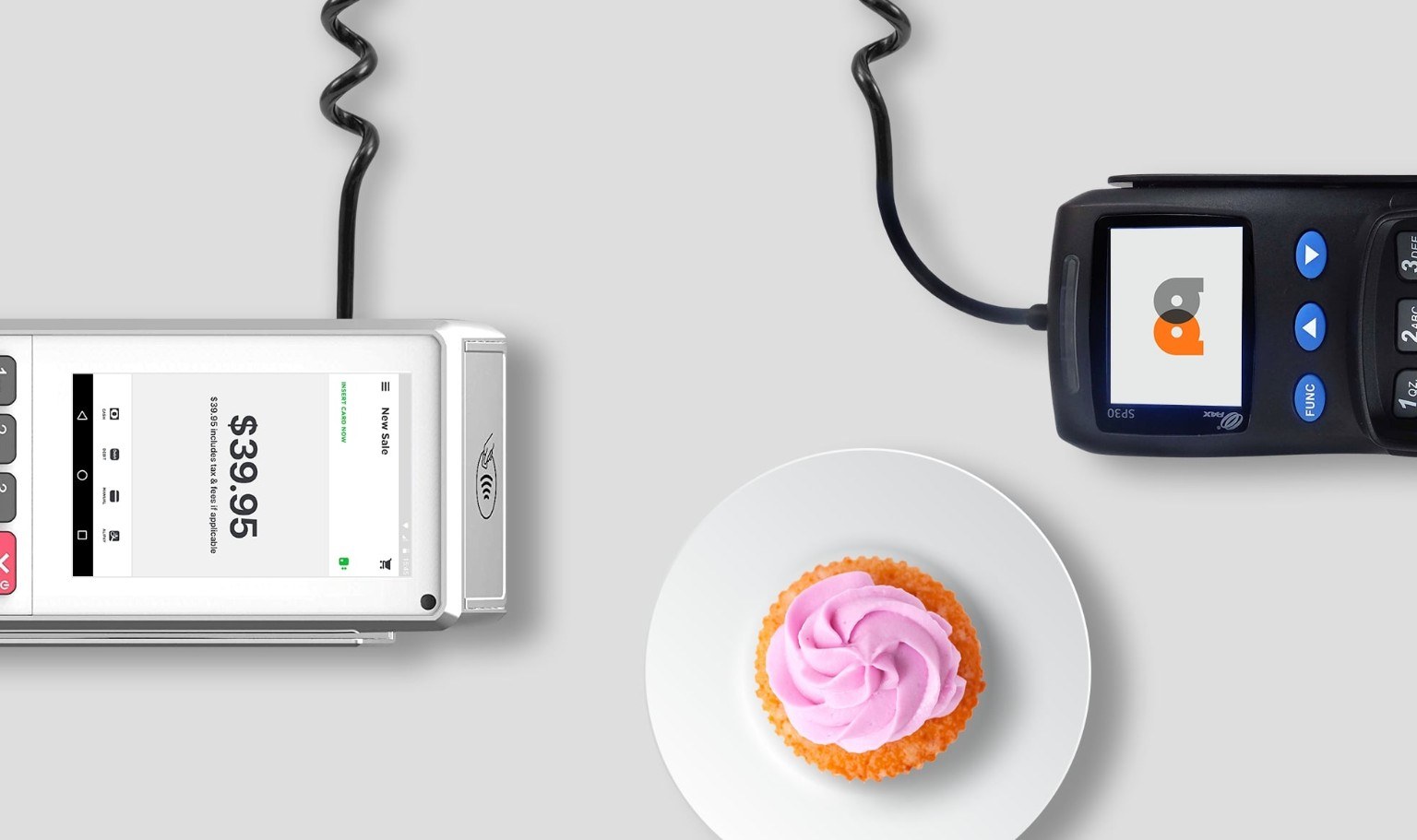 Point-of-sale terminal beside a customer order
